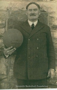 James Naismith with a basketball