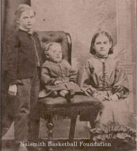Early childhood photo of James Naismith and siblings