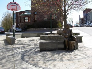 Statue of Dr. James Naismith in Centennial Square